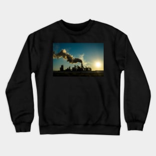 Smoking chimney  at sunset Crewneck Sweatshirt